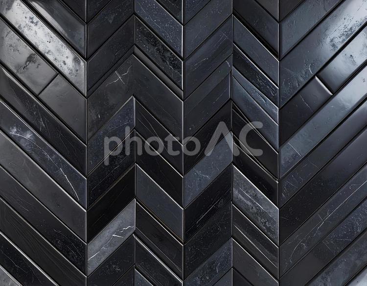 光沢黒タイル模様 タイル,黒,光沢の写真素材