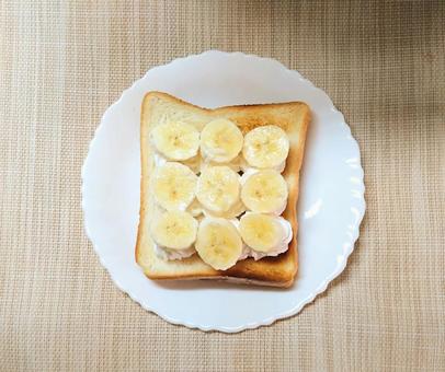 バナナトースト トースト,食パン,バナナの写真素材