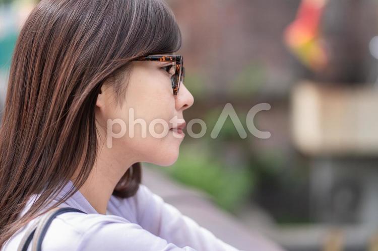 ビジネス　メガネ　女性　OL 女性,メガネ,めがねの写真素材