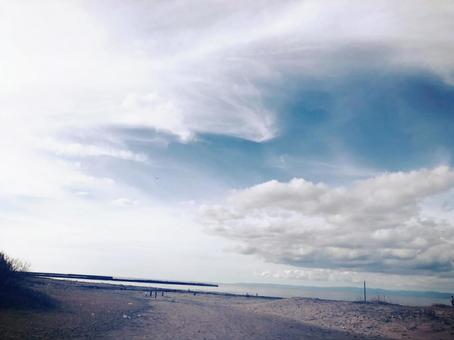 Sky and sea, sky, natural, landscape, JPG