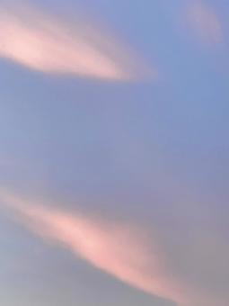 ピンク色の雲のある夕空 ピンク色の雲のある夕空 の写真