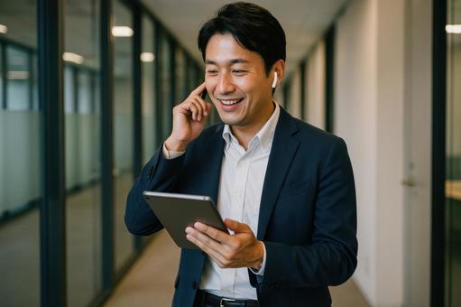 通話する営業スタッフ 通話する営業スタッフの写真