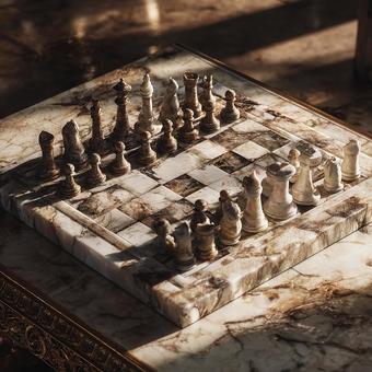 高級感漂う、彫刻のようなチェス駒 高級感漂う、彫刻のようなチェス駒の写真