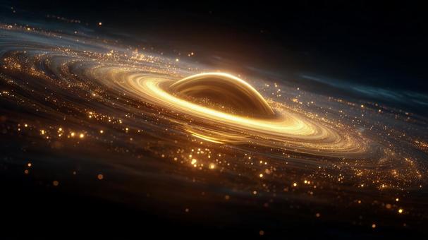 光に包まれたブラックホールの幻想的な姿 光に包まれたブラックホールの幻想的な姿の写真