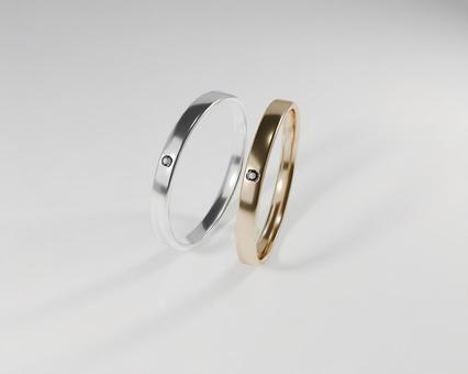 宝石が輝くペアリングの3DCG 宝石が輝くペアリングの3DCG 結婚指輪,指輪,リングの写真素材