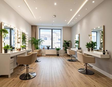 おしゃれな美容室インテリアの空間イメージ おしゃれな美容室インテリアの空間イメージの写真