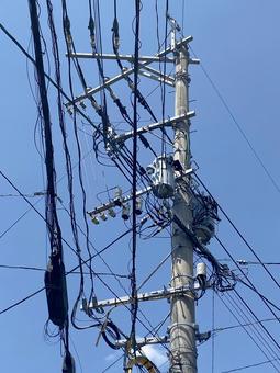 電柱電線7237 電柱電線7237の写真