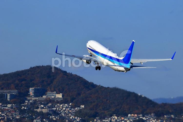 大阪国際空港　ANA　離着陸する旅客機 飛行機,大阪国際空港,旅客機の写真素材