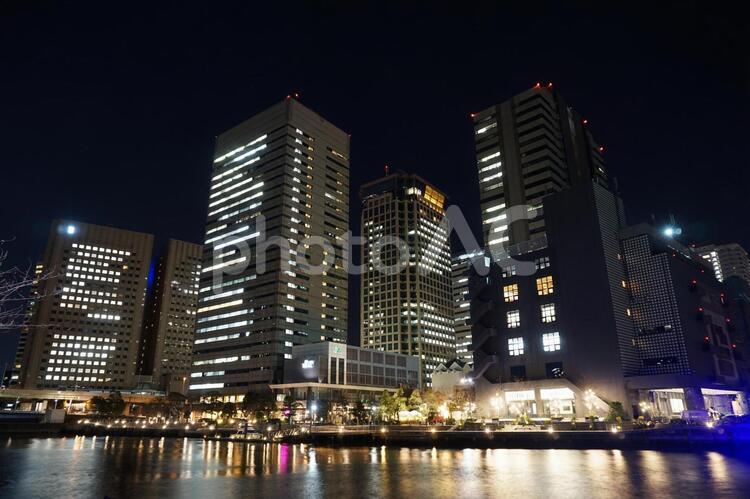 東京　港区　天王洲アイルの夜景 夜景,天王洲アイル,天王洲の写真素材