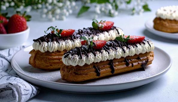 エクレア イチゴエクレア エクレア イチゴエクレアの写真