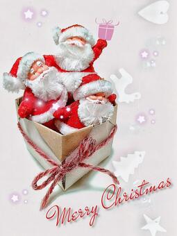 サンタBox サンタクロース,サンタ,メリークリスマスの写真素材