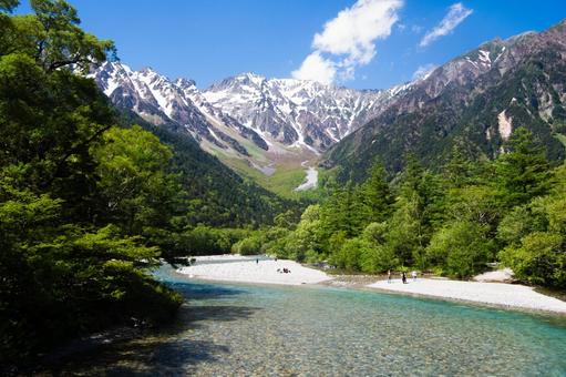 夏の上高地 上高地,梓川,長野の写真素材