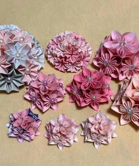 立体ペーパーフラワー(ピンク)7 立体ペーパーフラワー(ピンク)7 ペーパーフラワー,ペーパークラフト,おりがみの写真素材