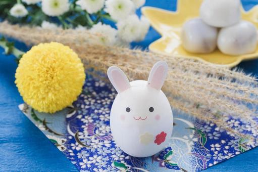 可愛いお月見イメージ素材 お月見,うさぎ,団子の写真素材