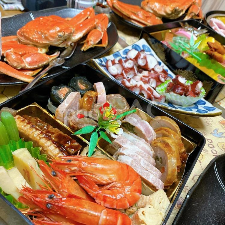 お正月のおせち料理 お正月のカニ,カニ,蟹の写真素材