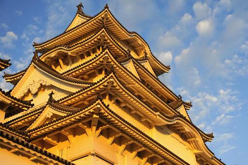 世界文化遺産　茜色の姫路城（白鷺城）１３ 姫路城,白鷺城,城の写真素材