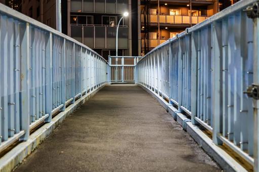 夜の歩道橋 夜の歩道橋 歩道橋,都会,東京の写真素材