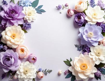 花の枠 花の枠の写真