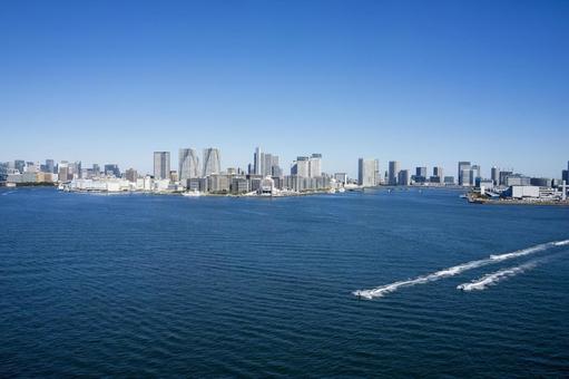 Scenery of the Tokyo Bay area seen from the Rainbow Bridge, JPG Scenery of the Tokyo Bay area seen from the Rainbow Bridge, tokyo, tokyo bay, tokyo harbor, JPG