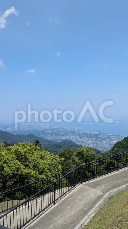 比叡山からの眺め 青空,滋賀県,大津市の写真素材