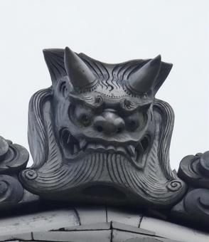 鬼瓦001 鬼瓦001 風景,鬼瓦,魔除けの写真素材