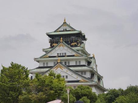 日本の名城・大阪城の堂々たる姿 日本の名城・大阪城の堂々たる姿 大阪城,城,名城の写真素材