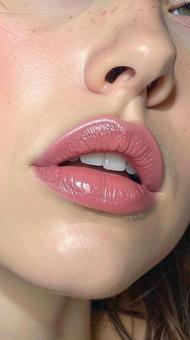 女性の唇のアップ 女性の唇のアップの写真