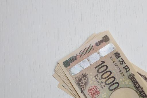 無造作に置いた1万円札 1万円札,一万円札,現金の写真素材