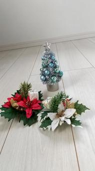 テーブルリースとツリー リース,テーブルリース,ツリーの写真素材