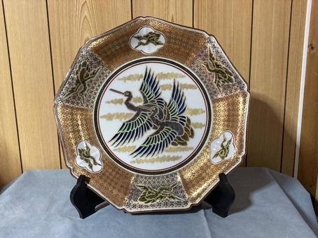 九谷焼色絵小紋飾り皿(大皿) 九谷焼,伝統工芸,工芸品の写真素材