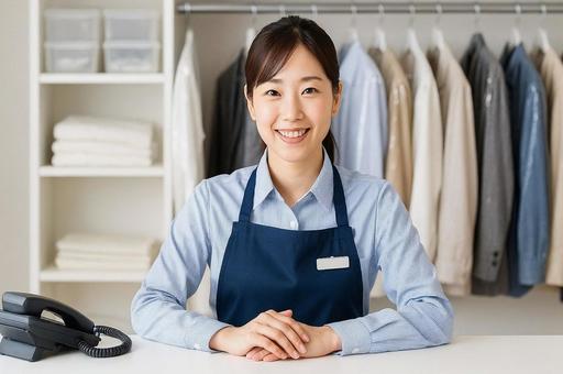 クリーニング受付の日本人社員・スタッフの写真