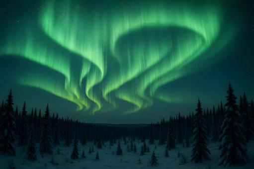 オーロラの夜空 オーロラの夜空の写真