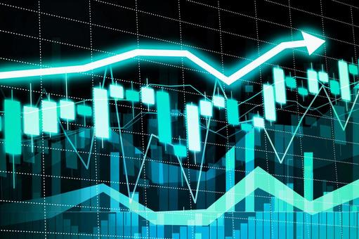 クールな株価成長 チャート,経済,株価の写真素材