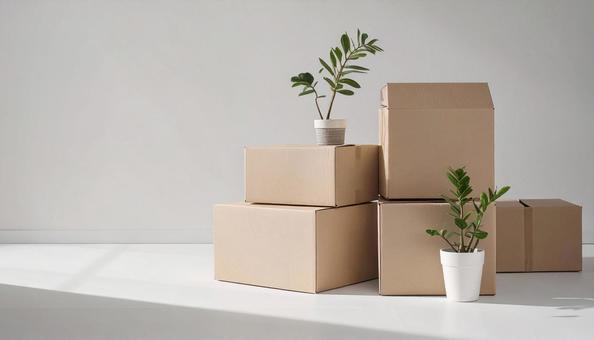 ダンボール箱　引っ越しイメージの写真