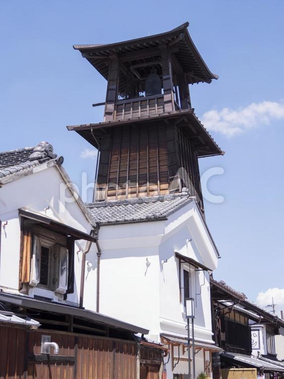 趣ある町並み　小江戸川越　時の鐘② 時の鐘,鐘撞堂,鐘つき堂の写真素材