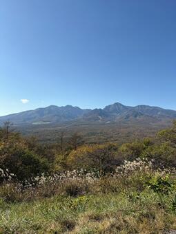 青空に映える山の稜線 山,青空,自然の写真素材