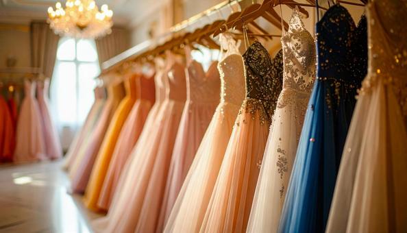 ドレスがかかる結婚式場のドレスルーム ドレスがかかる結婚式場のドレスルームの写真