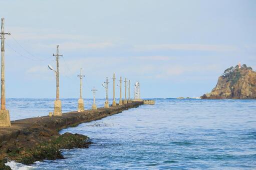 防波堤 防波堤,海,気比の浜の写真素材