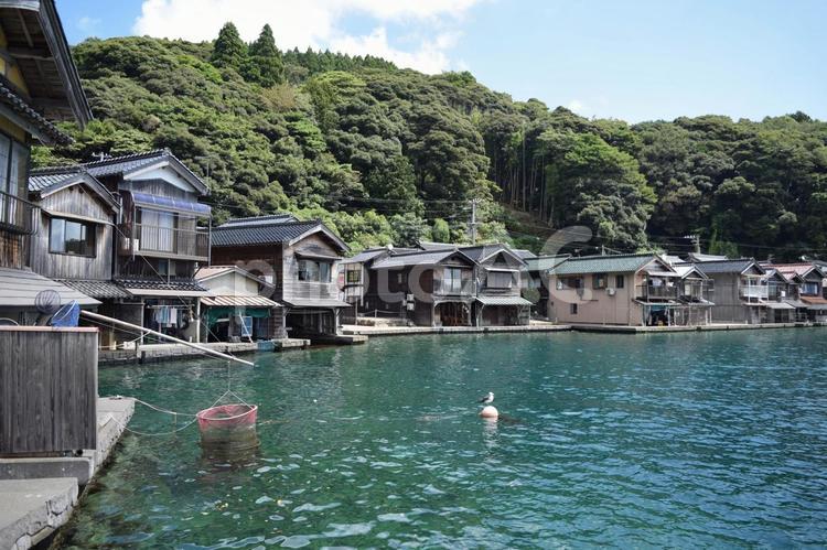 【兵庫】伊根の風景 伊根,山,海の写真素材