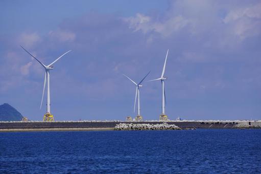 洋上風力発電機 洋上風力発電機 洋上,風力発電機,海洋の写真素材