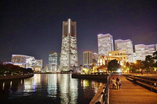 みなとみらいの夜景 横浜,みなとみらい,夜景の写真素材