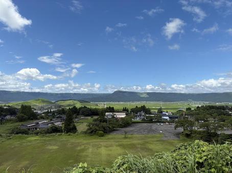 阿蘇の風景 阿蘇,夏,熊本の写真素材