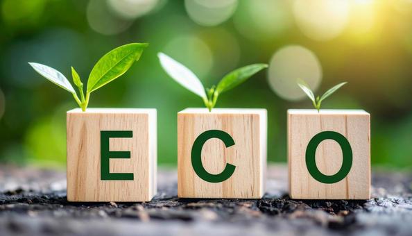 ECOと書かれた省エネのアイキャッチ写真の写真