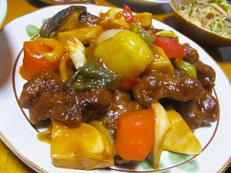 家庭料理の酢豚 家庭料理の酢豚の写真