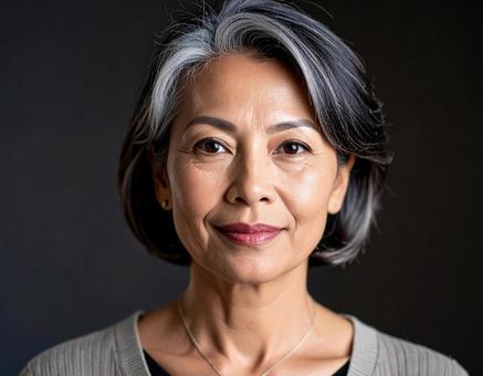 女性ポートレート　シニアモデルの写真