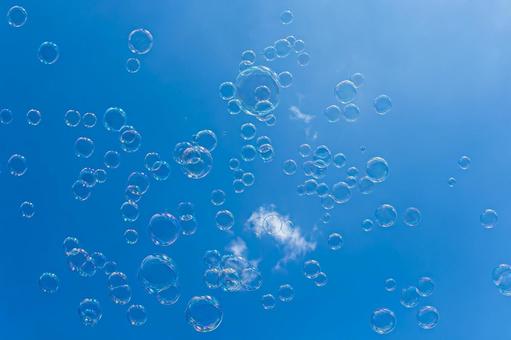 Sky blue sky and soap bubbles, JPG