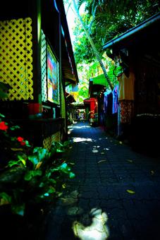 薄暗い路地 オーストラリア,キュランダ,田舎の写真素材