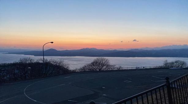 函館山から夕暮れの景色 函館山から夕暮れの景色 空,風景,自然の写真素材