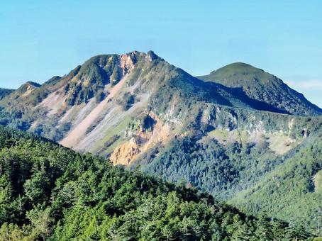 View of Mount Io in the Yatsugatake Mountains from Nyu, yatsugatake, iwodake, new, JPG
