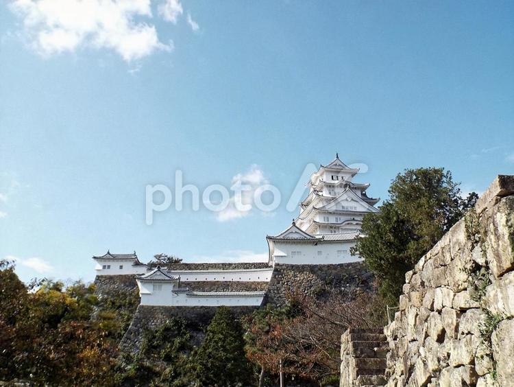 【風景写真】姫路城の風景 姫路城,天守閣,木造の写真素材